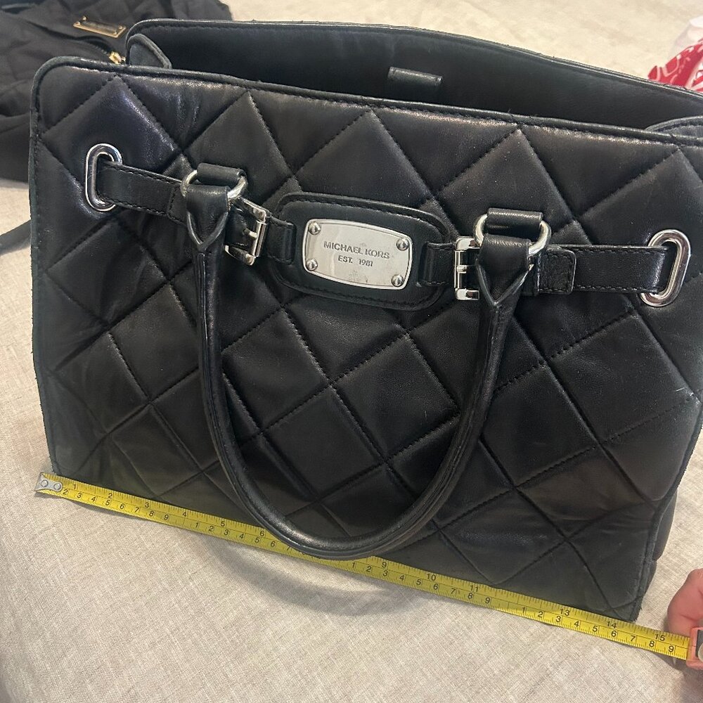Michael Kors black quilted lambskin leather bag